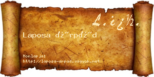 Laposa Árpád névjegykártya